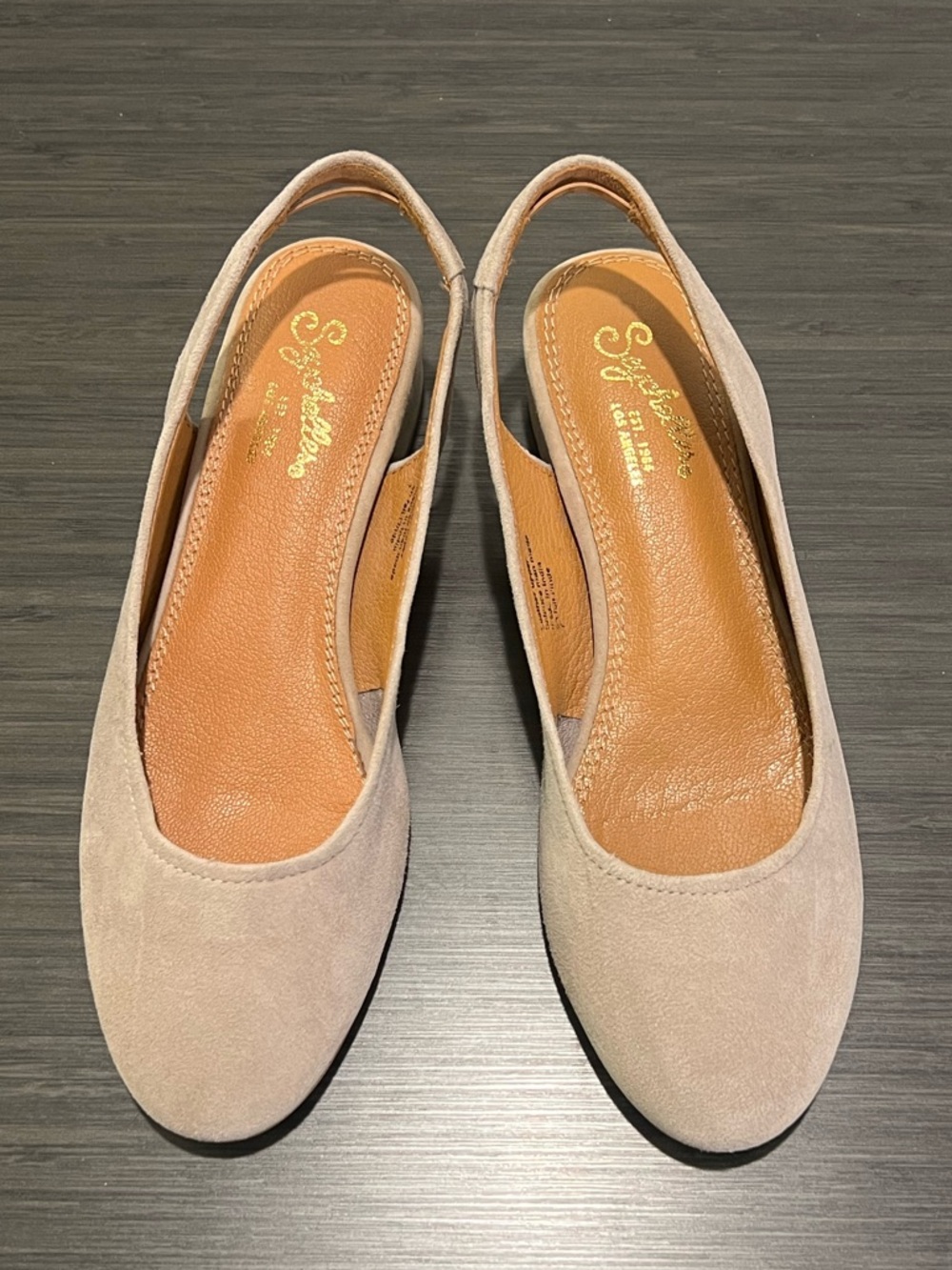 Seychelles Electric Dress Pump Nude Suede Slingback Heels Size 7 Neutral Classic